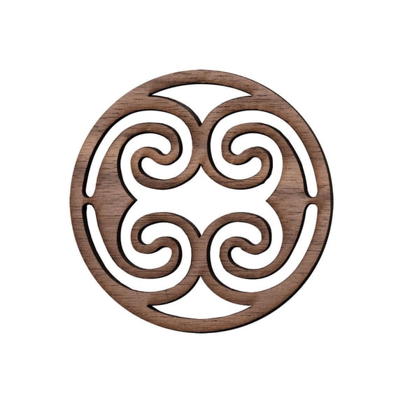 Folkcraft Rosette, Ocean Waves, Walnut, 2 3/16" Diameter