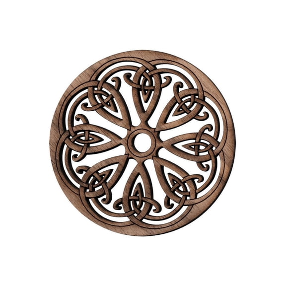 Folkcraft Rosette, Snowflake, Walnut, 1 1/2" Diameter
