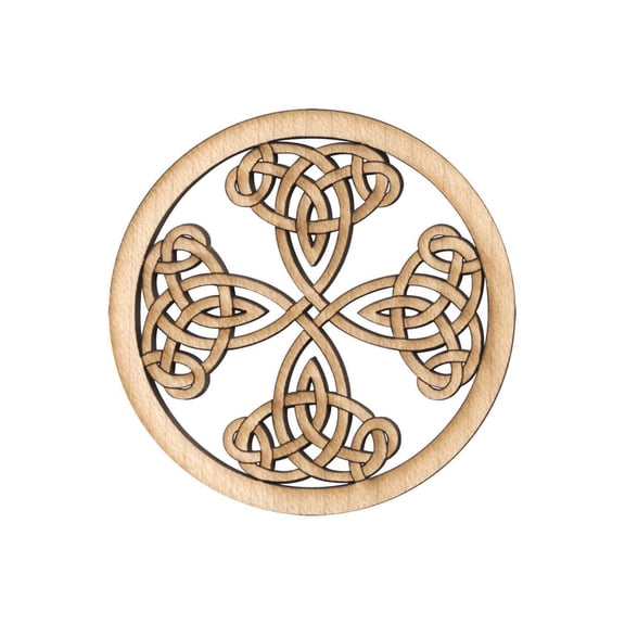Folkcraft Rosette, Tight Pattern Shield Cross, Maple, 2 3/16" Diameter