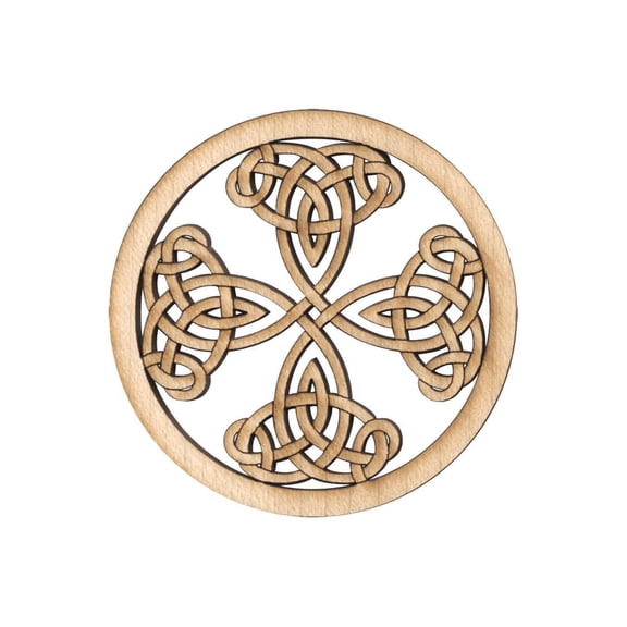 Folkcraft Rosette, Tight Pattern Shield Cross, Maple, 2 3/16" Diameter