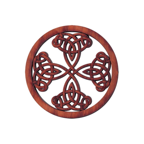 Folkcraft Rosette, Tight Pattern Shield Cross, Padauk, 1 1/2" Diameter