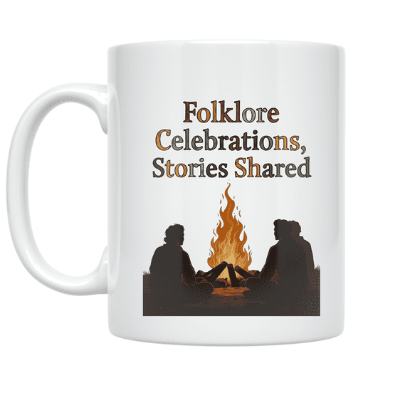 Folklore Campfire Design - Storyteller Enthusiast - 11 oz Ceramic Coffee Mug