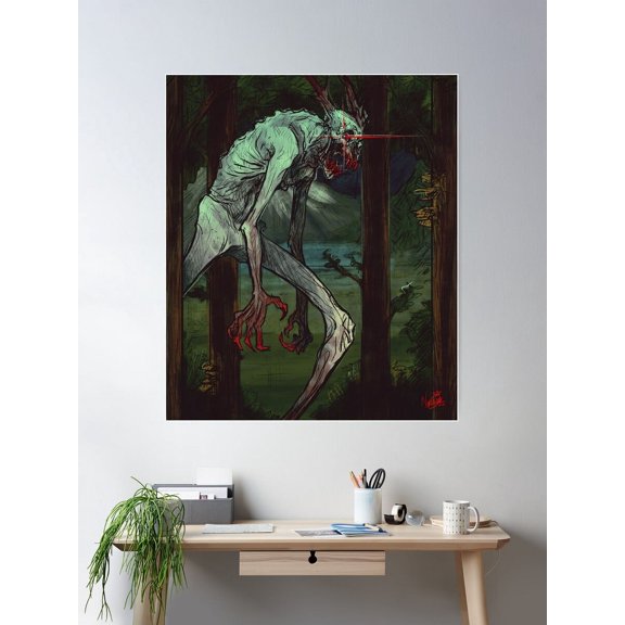 Folklore Illustated: Wendigo Poster Wall Art, Modern Wall Decor For Living Room Bedroom, 8x12 UNFRAMED