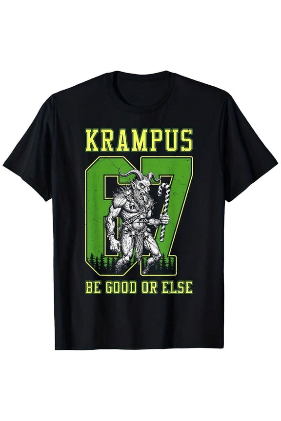 Folklore Krampus Demon Goat Varsity Unisex Short Sleeve Holiday Tee