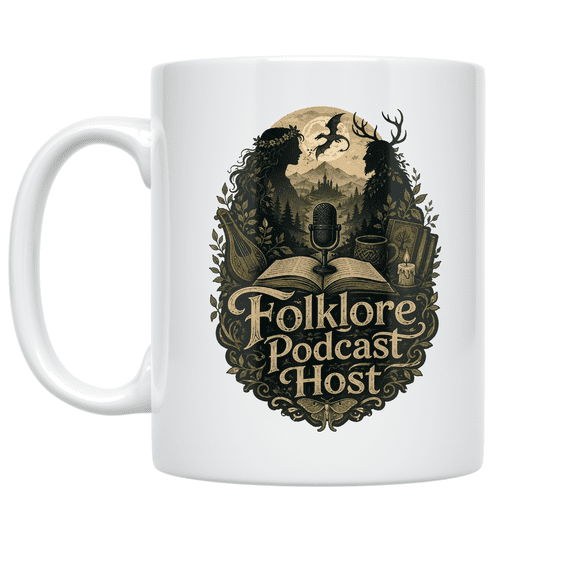 Folklore Podcast Host Design - Media Creator - 11 oz Ceramic Coffee Mug
