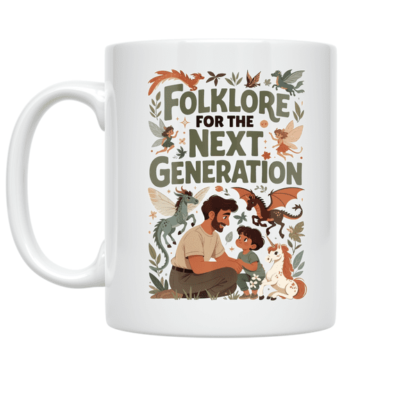 Folklore Storytelling Design - Parent and Child - 11 oz Ceramic Coffee Mug