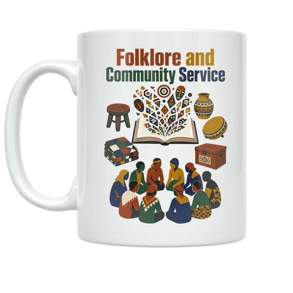 Folklore and Community Service Design - Volunteer Enthusiast - 11 oz Ceramic Coffee Mug