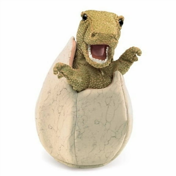 Folkmanis T Rex Puppets, Plush Dinosaur Egg, 6 x 6 x 9 inches