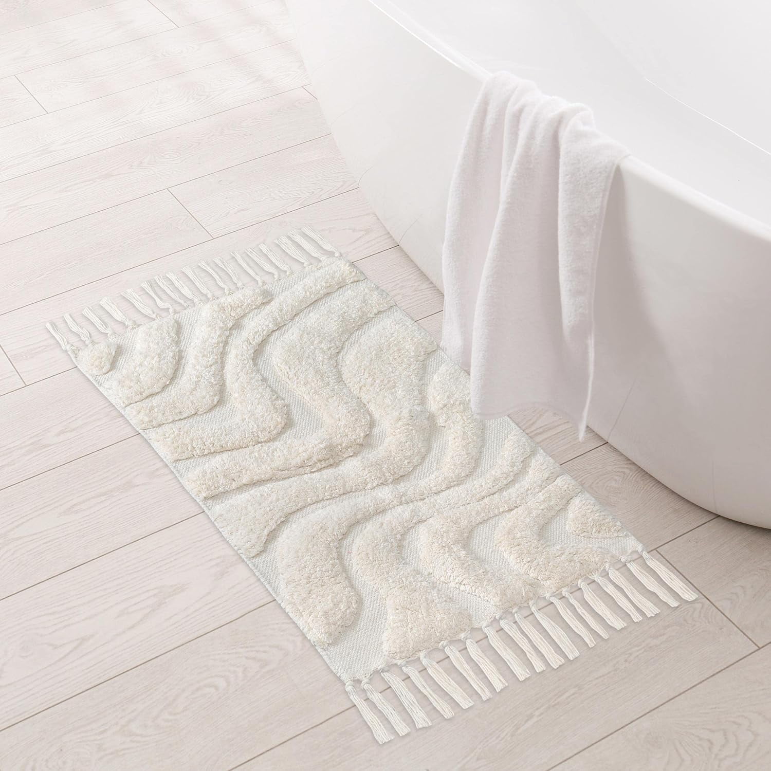 Mat Ripple Folkulture Bathroom Rugs or Bath Mats for Bathroom, 100% Cotton Bathmat ...