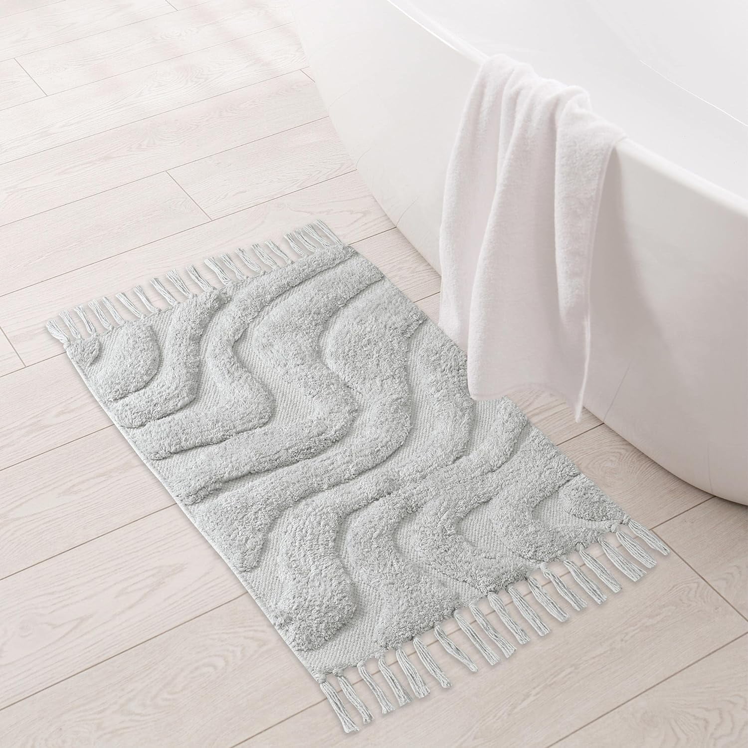Mat Ripple Folkulture Bathroom Rugs or Bath Mats for Bathroom, 100% Cotton Bathmat ...