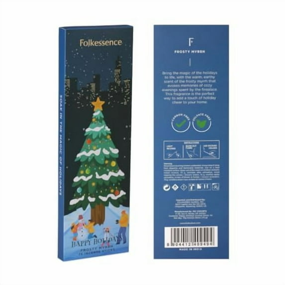 Folkulture Christmas Incense Sticks - Pack of 75 Incense Sticks for Christmas Gift Set, Aromatherapy Inscents - Happy Holidays
