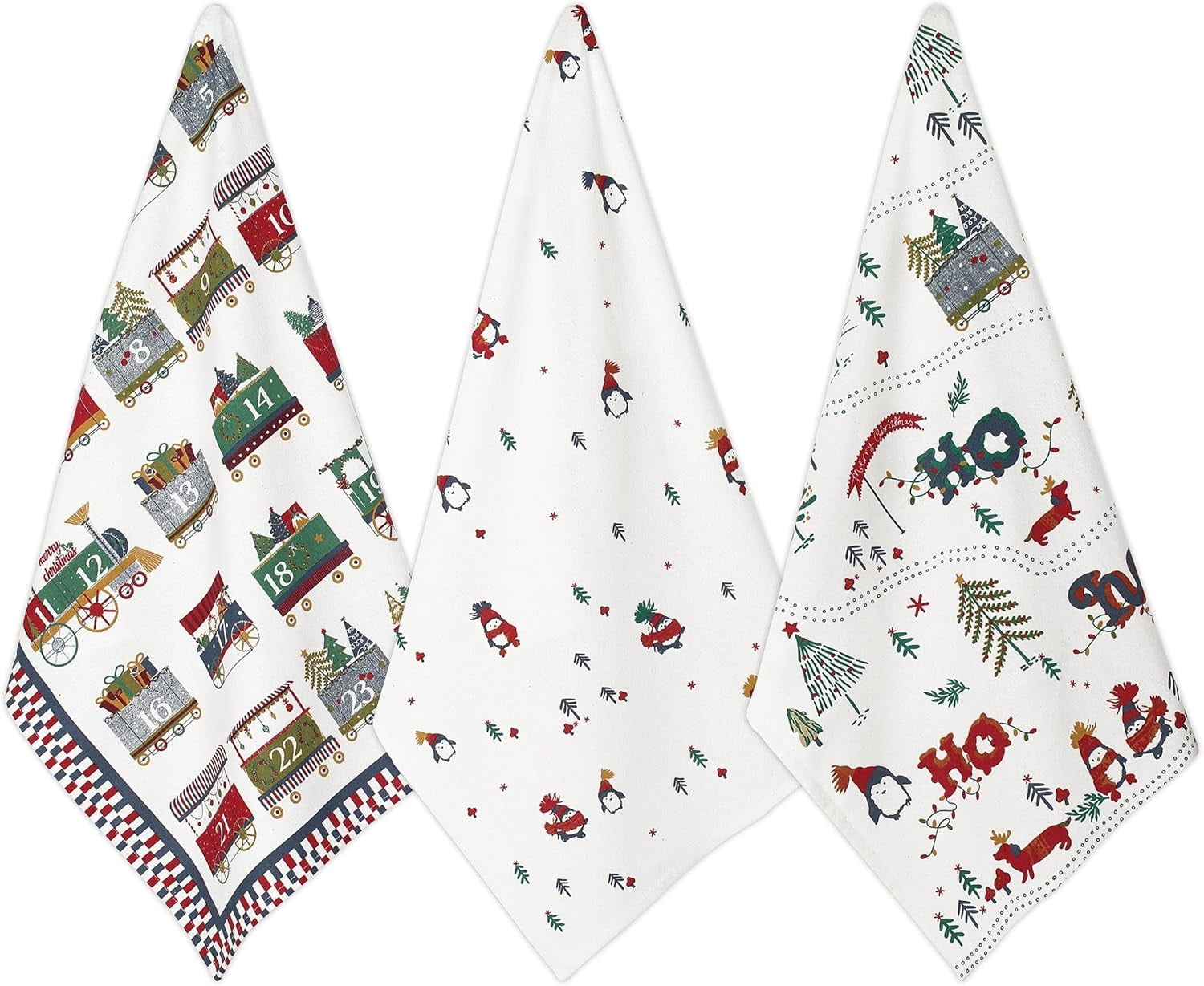 Folkulture Christmas Kitchen Towels Set of 3 for Christmas Decor, 26x20 ...