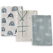 Folkulture Cotton Kitchen Towels, 3 Tea Towels, 20x26 inches, Mystic