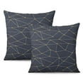 thumbnail image 1 of Folkulture Decorative Throw Pillows for Couch or Bedroom | 16x16 Inch | Geometry Stripe Linen Cushion Covers | Set of 2 | Modern Design for Luxurious Home Decor, 1 of 7
