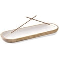 thumbnail image 1 of Folkulture Incense Holder or Insense Stick Holder, Mango Wood, 12 x 4 inches, White, Modern Insence Burner, 1 of 6