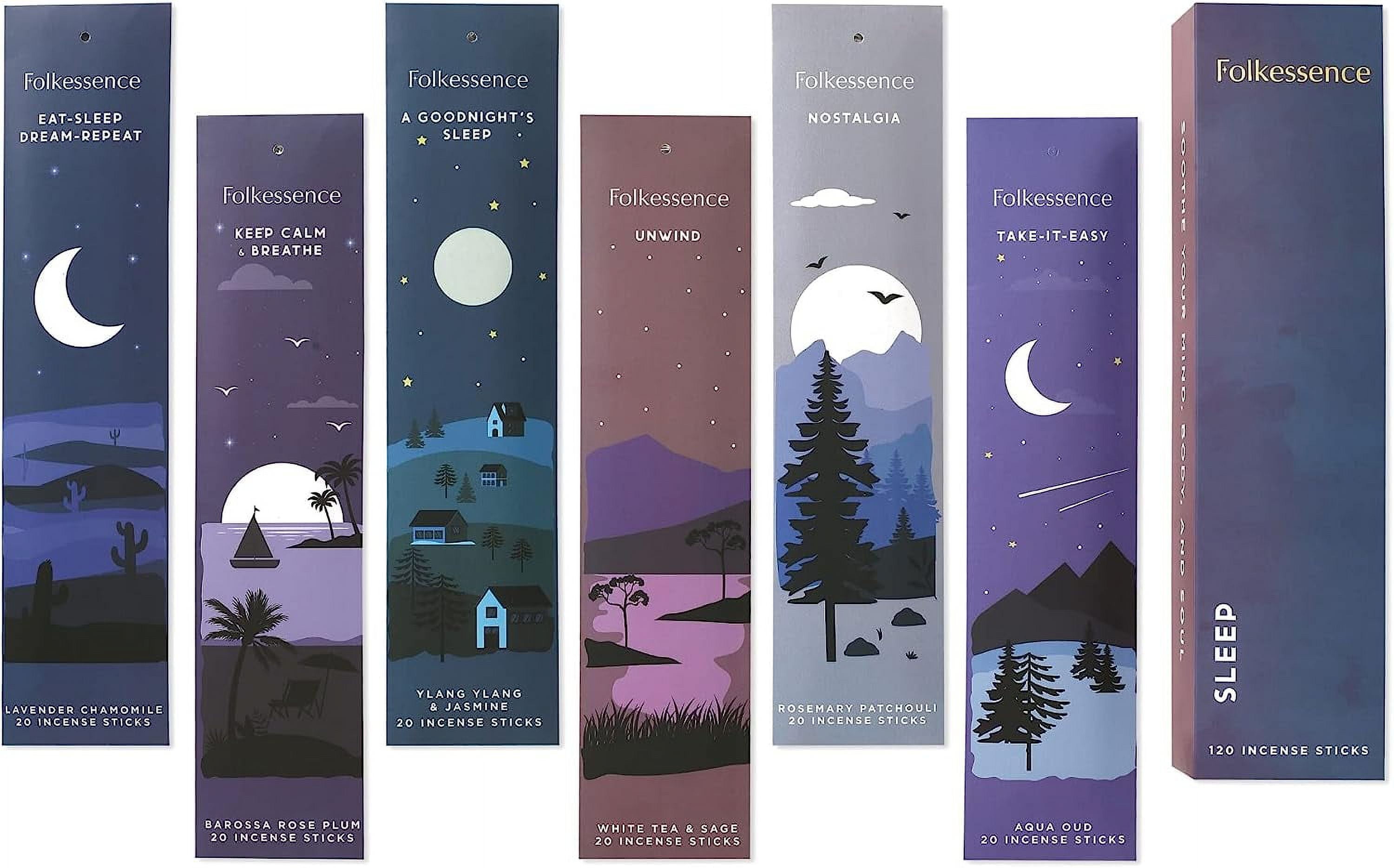 Folkessence 120-Piece Natural Incense Sticks Variety Pack