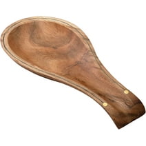 Folkulture Spoon Rest for Kitchen Counter, Acacia Wood, 10", Brown Spoon Holder