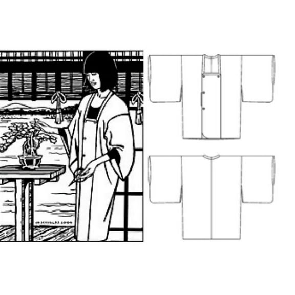 Folkwear #143 Japanese Michiyuki Kimono-style Jacket Coat Smock Overdress Traditional Japan Sewing Pattern (Pattern Only) folkwear143