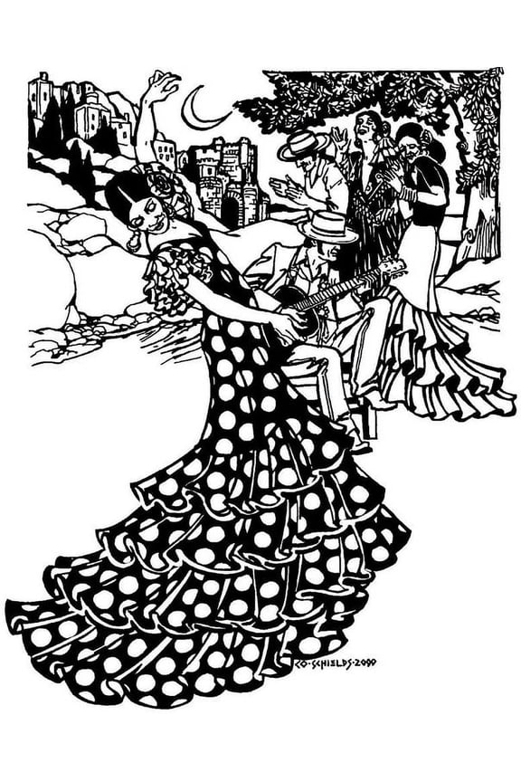 Flamenco Dance Dress and Practice Skirt Spanish Mexican Dancer #140 Sewing Pattern (Pattern Only)