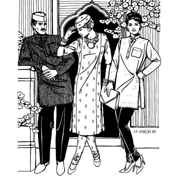 Folkwear Jewels of India Kurta Shirt Kamiz Tunic Churidar Pants Gandhi Hat #135 Sewing Pattern (Pattern Only)