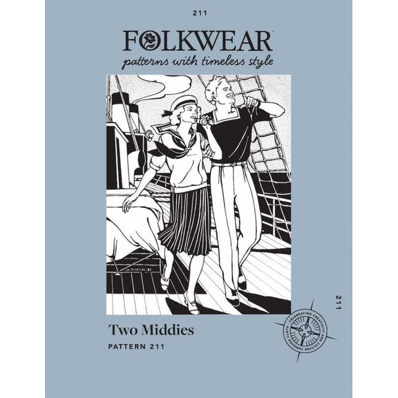 Folkwear Patterns Sewing Pattern Two Middies Top Women, Men Tops