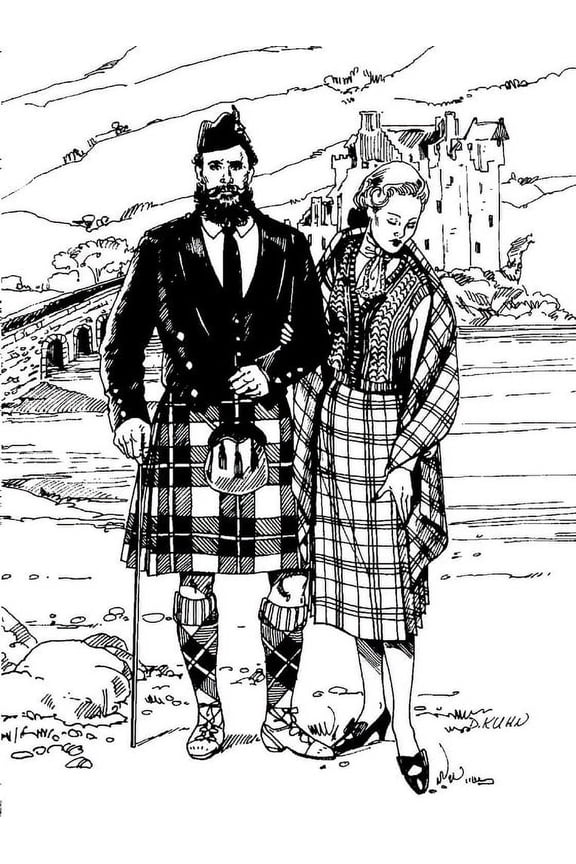 Scottish Kilts #152 Highland Scotland Scottish Kilt Jacket Traditional Sewing Pattern & Knitted Vest (Pattern Only) folkwear152