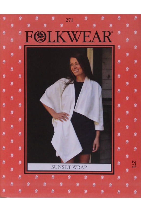 Sunset Wrap #271 One-Arm Wrap Shawl Sewing Pattern (Pattern Only) folkwear271