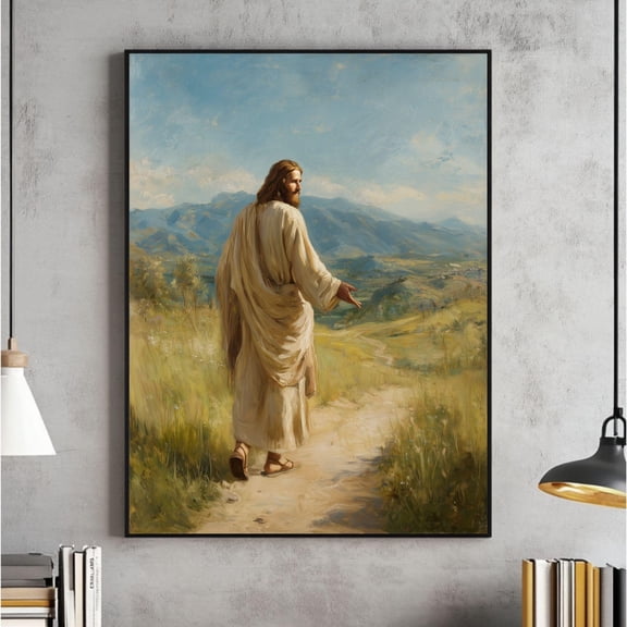 Follow Christ Wall Art Jesus Walking Path Print Come Follow Me Lds Poster Jesus Reaching Hand Christian Home Decor