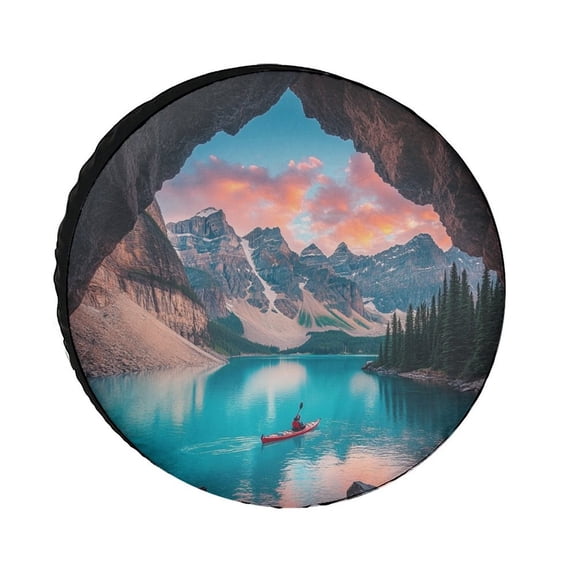 Follow Your Heart Camping Spare Tire Cover Kayak Lover Gifts Weatherproof Wheel Protectors Fit for Trailers SUV Off-Road Vehicle Camper And Trucks 12inch