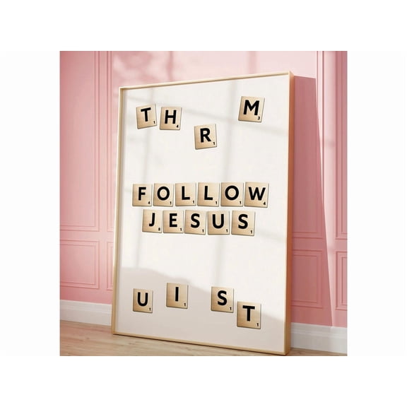 Follow Jesus Cool Christian Scrabble Letters Church Classroom Decor