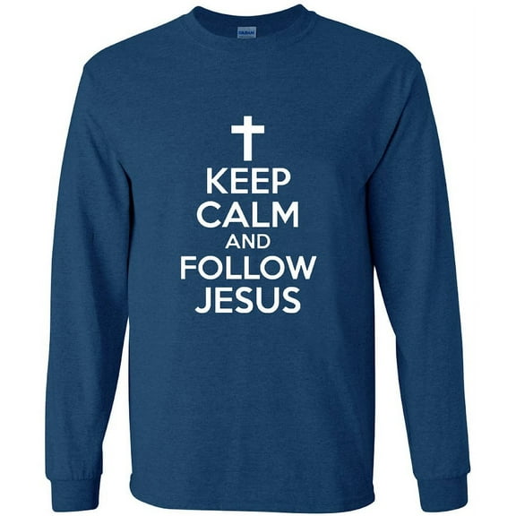 Follow Jesus Funny Christian T-shirt Long Sleeve Mens