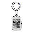 thumbnail image 1 of Follow Jesus Stainless Steel or 18k Gold Premium Swivel Dog Tag Keychain, 1 of 10