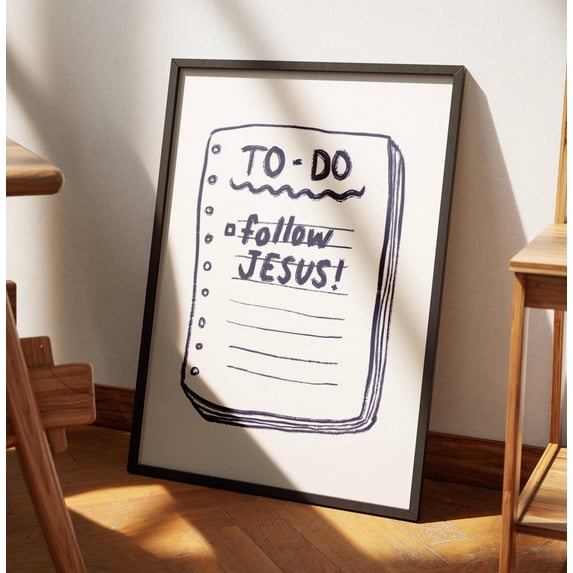 Follow Jesus To Do Retro Poster Trendy Classroom Decor, Stretched Canvas 8x10in