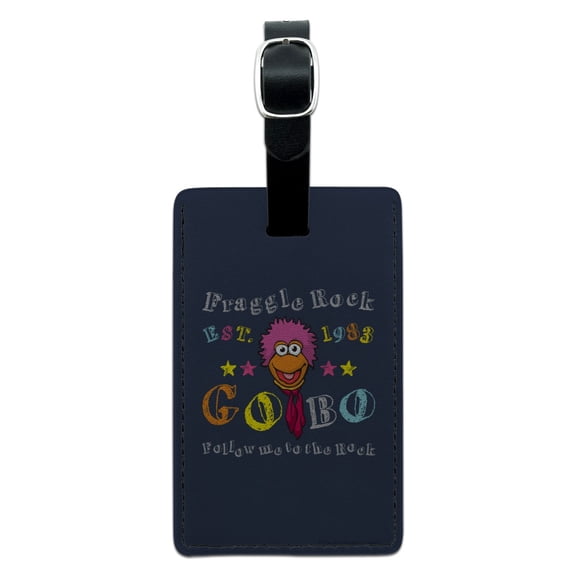 Follow Me to the Rock Gobo Fraggle Est. 1983 Rectangle Leather Luggage Card Suitcase Carry-On ID Tag
