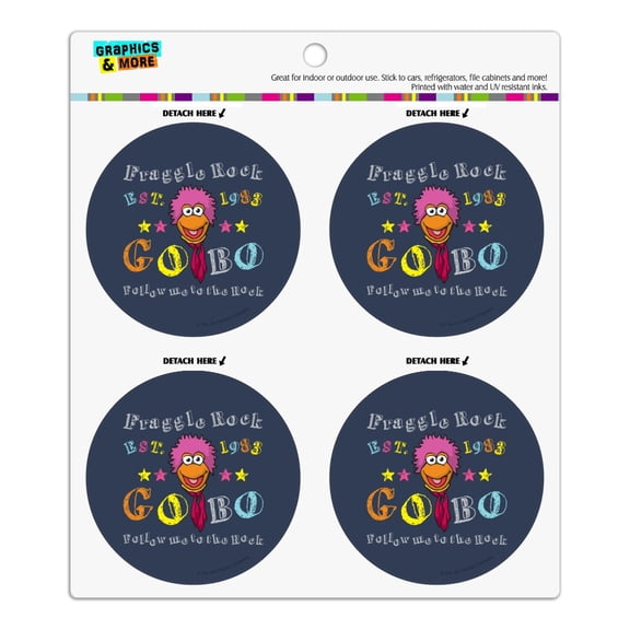 Follow Me to the Rock Gobo Fraggle Est. 1983 Refrigerator Fridge Locker Vinyl Circle Magnet Set