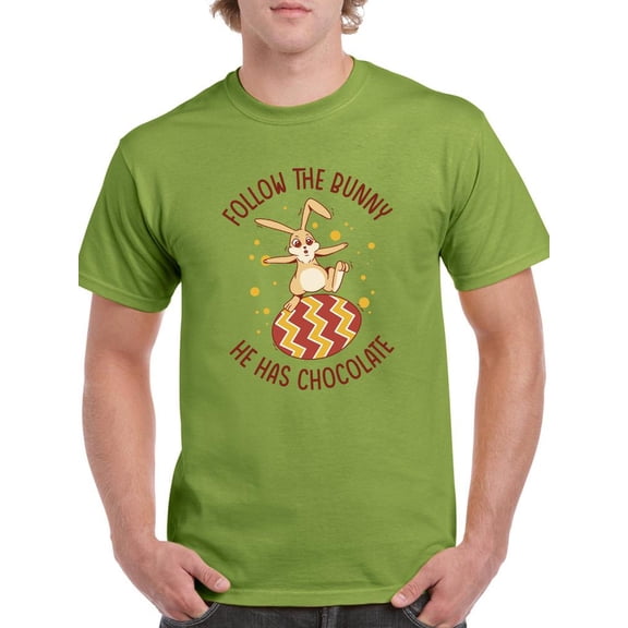 Follow The Bunny T-Shirt Men -Smartprints Designs, Male XX-Large