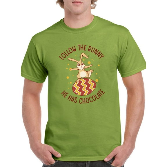 Follow The Bunny T-Shirt Men -Smartprints Designs, Male x-Large