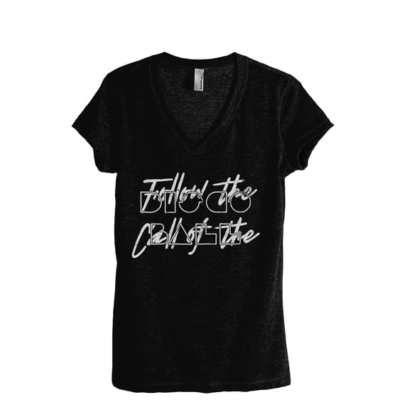 Follow The Call Of The Disco Ball Women's Fashion Relaxed V-Neck T-Shirt Tee Heather Black Small