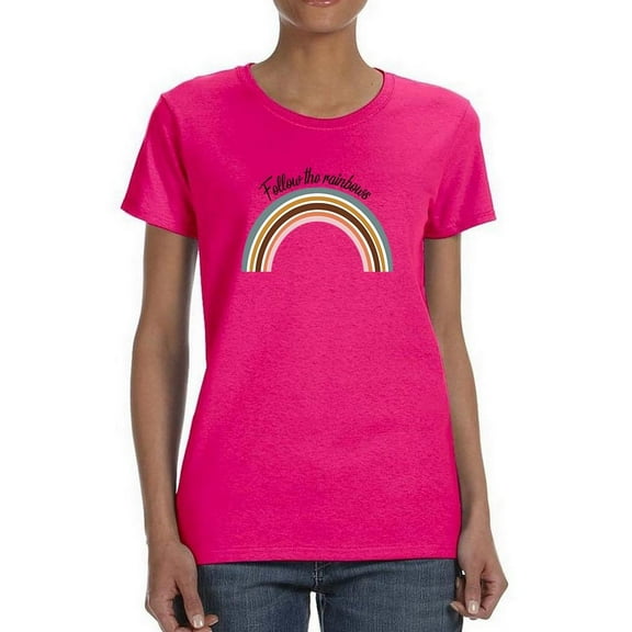 Follow The Rainbows Retro  T-Shirt Women -Image by Shutterstock, Female 5X-Large