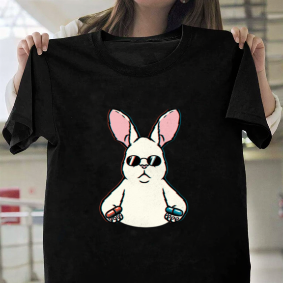 Follow The White Rabbit Tobe Fonseca Surreal Fantasy Animal Alice Unisex T-Shirt, up to size 3XL.