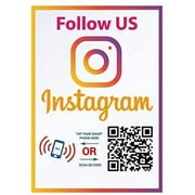 Follow Us on Instagram Sticker - Touchless QR Code and NFC Tag - Two-Sided Social Media Storefront Window Decal - Custom-Designed for Instagram