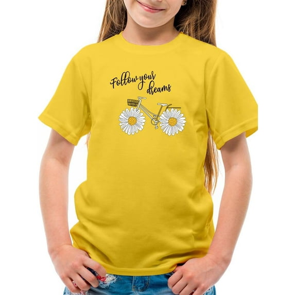 Follow Your Dreams Daisies T-Shirt Juniors -Image by Shutterstock, Large