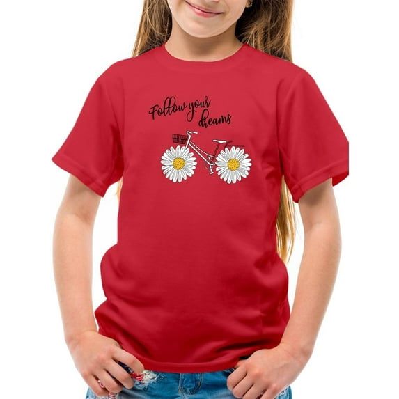 Follow Your Dreams Daisies T-Shirt Juniors -Image by Shutterstock, Large