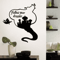 thumbnail image 1 of Follow Your Dreams Genie Silhouette Aladdin And Jasmine The Sultan's Palace Vinyl Wall Art Sticker Decal Home Kids Room Study Room Nursery Room Wall Décoration Design Wall Décor Decal Size(10x8 inch), 1 of 3