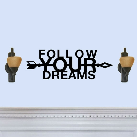 Follow Your Dreams Laser Cut Solid Steel Decorative Home Word Art Wall Accent Sign Hanging