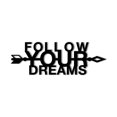 thumbnail image 1 of Follow Your Dreams Metal Wall Sign | Laser Cut Solid Steel Decorative Inspirational Wall Decor | Dorm Room Decor Office Decor | Graduation Gift Wall Accent Sign | 3 Sizes/Colors Made in USA, 1 of 6