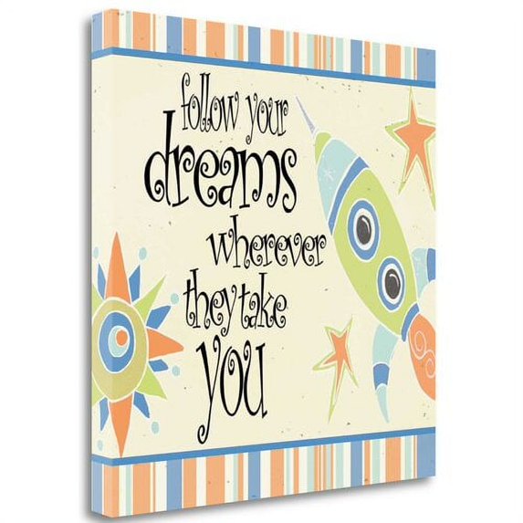 Follow Your Dreams' Textual Art on Canvas