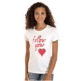 thumbnail image 1 of Follow Your Heart Cute Valentines Day Womens Fitted Plus Size Graphic Tee Brisco Brands 3X, 1 of 2