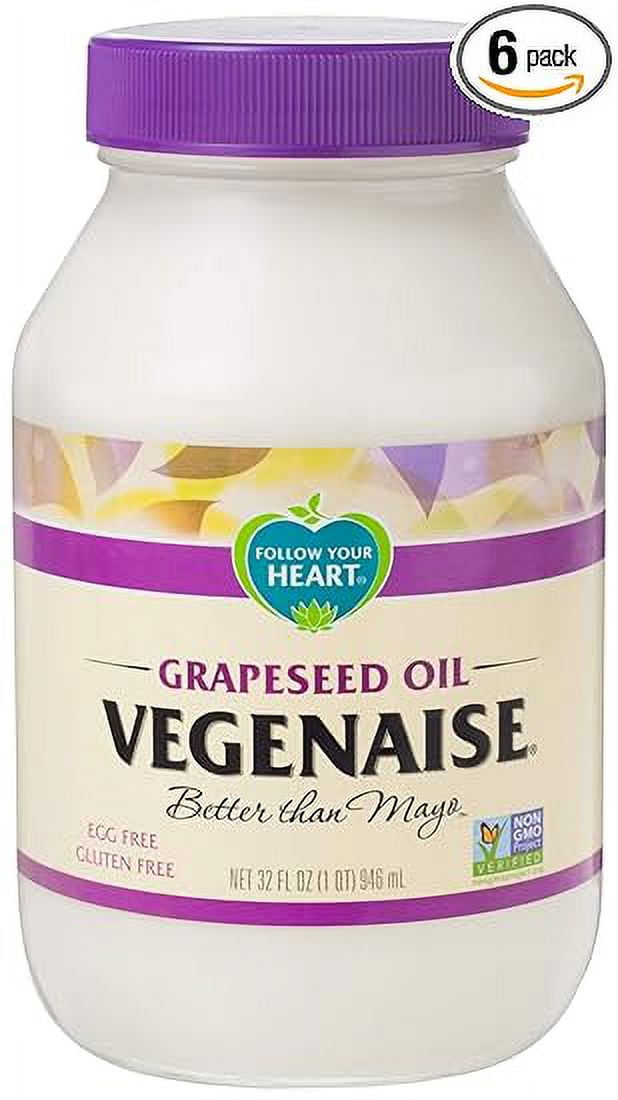 Follow Your Heart Grapeseed Veganaise Vegan Mayo 32 ounces (Pack of 6)