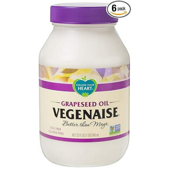 Follow Your Heart Grapeseed Veganaise Vegan Mayo 32 ounces (Pack of 6)